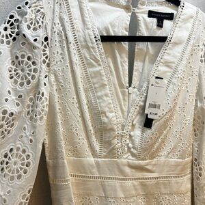Banana republic white detail dress
